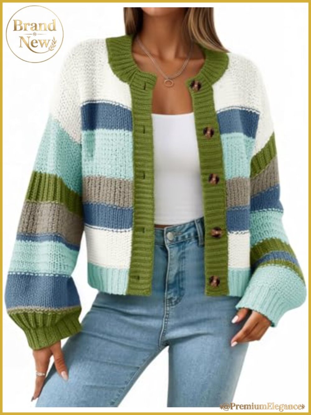 Chunky Knit Cardigan Sweater Womens Long Sleeve Oversized American Style Coat